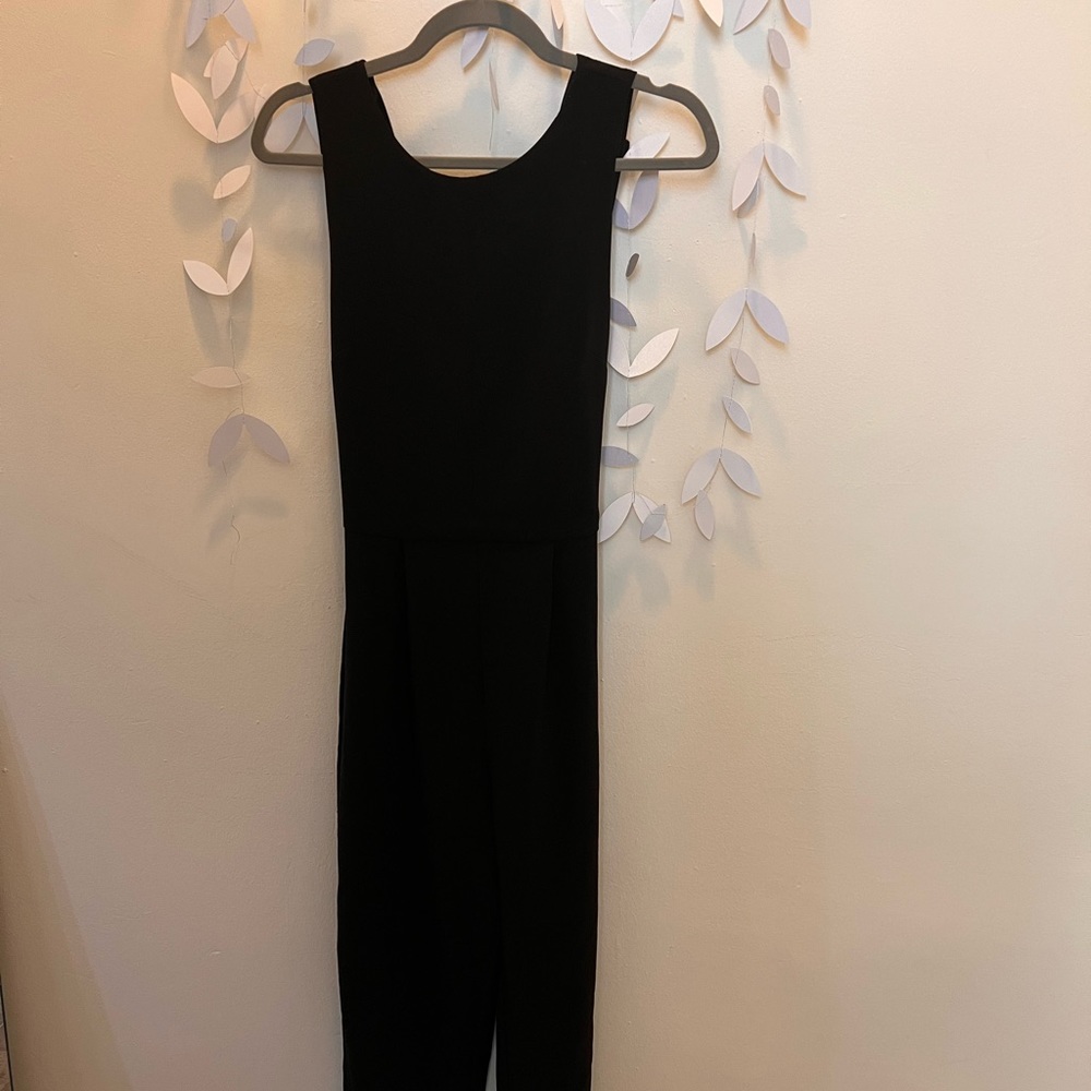 Forever 21 Black Tie Waist Jumpsuit
